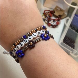 Ravenclaw Beaded Bracelet - Blue and Bronze